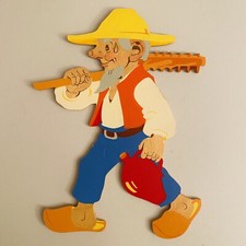 1970er Holz-Wandfigur
