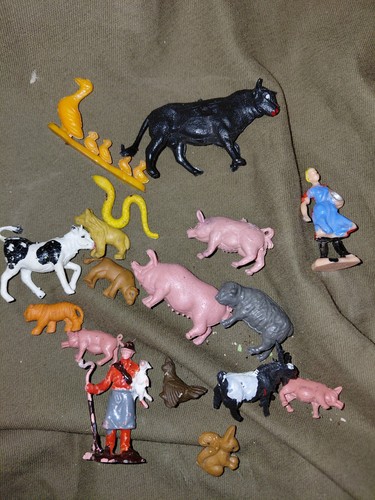 Figuren tiere bauernhof retro - tiere,