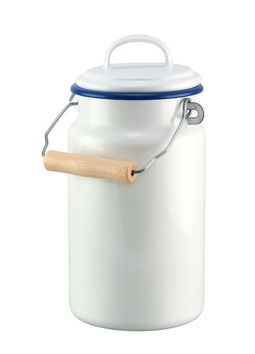 Emaille milchkanne ltr weiß - emaille,